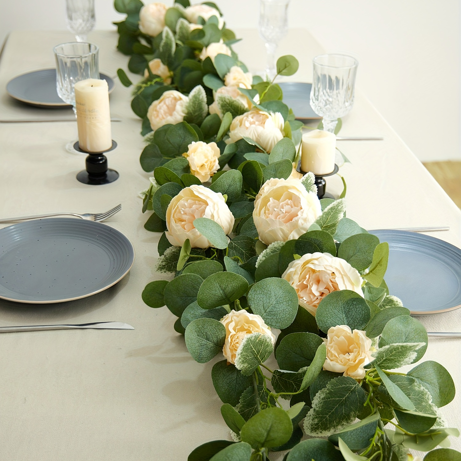 (160cm) Deko Kunstblumen Pfingstrosen Girlande Party Tisch Deko - Rosa