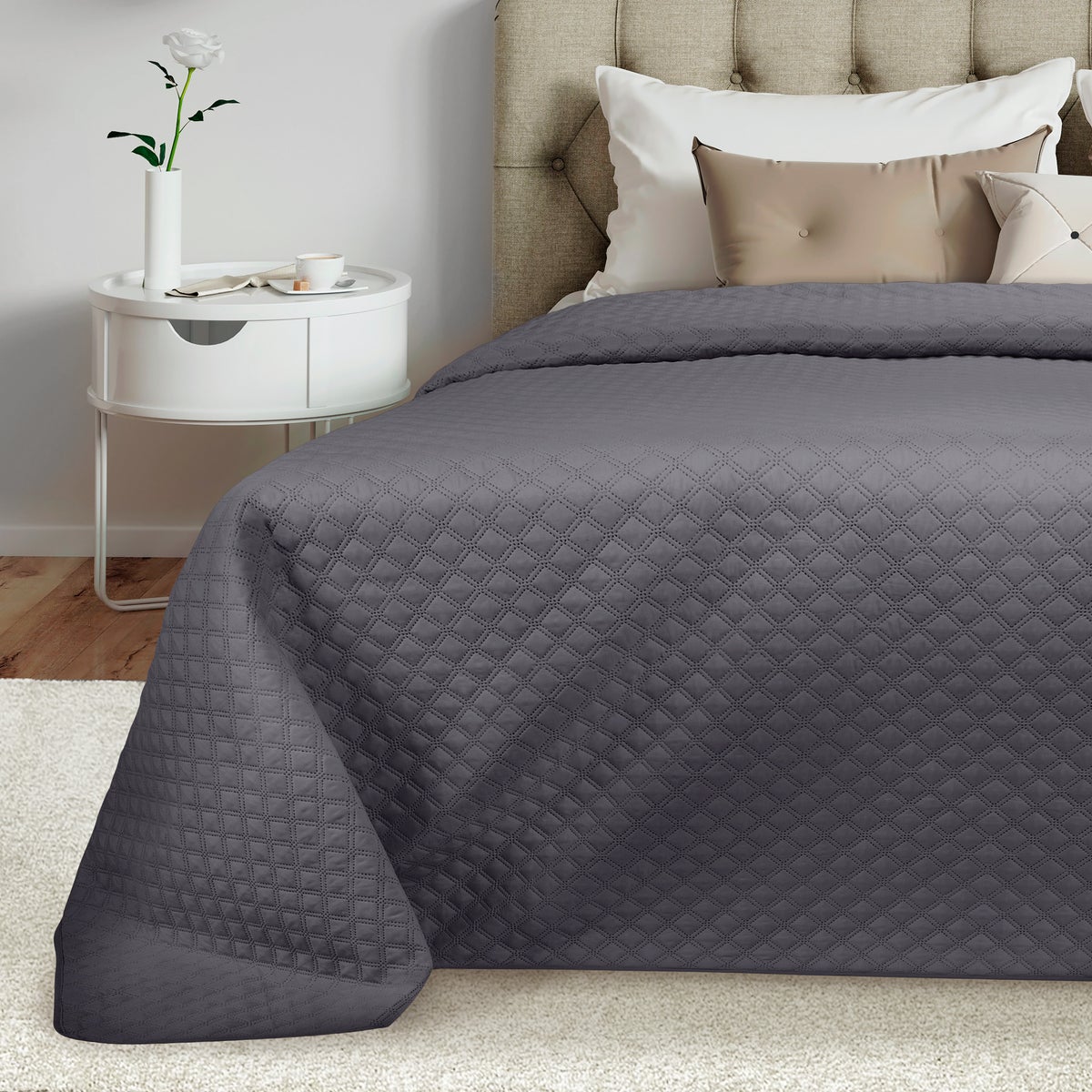 Beautissu Olivia bedsprei 240x260cm antraciet