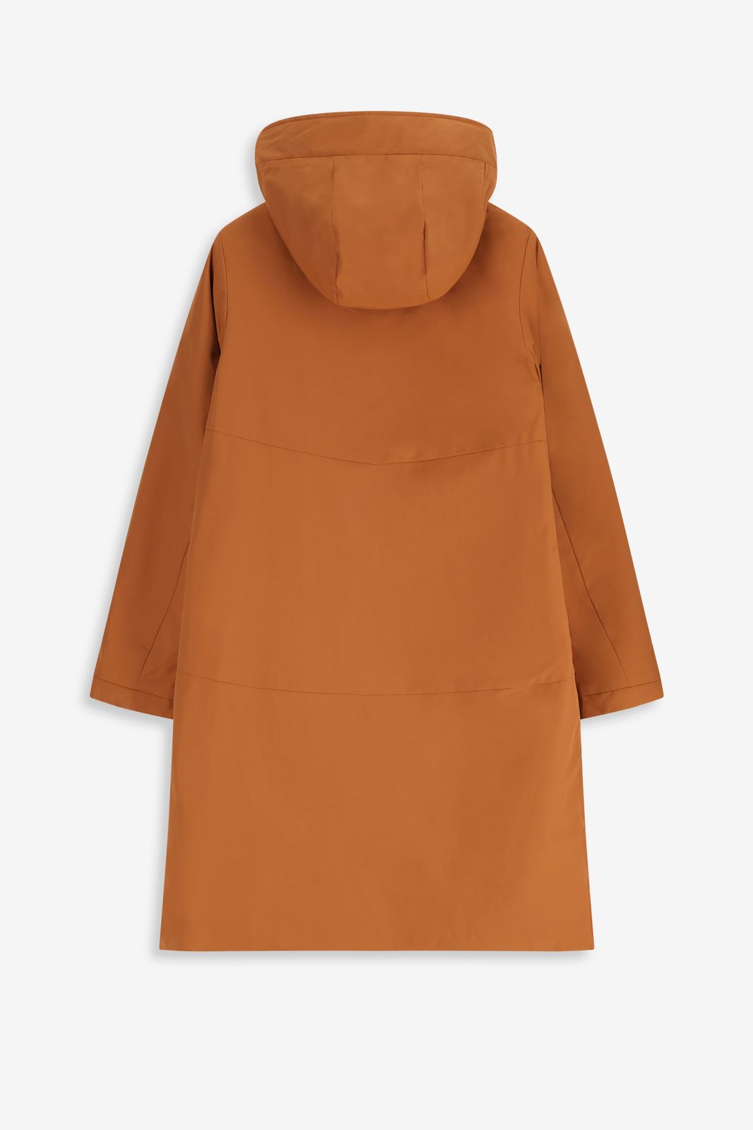 Donkeroranje parka met uitneembare faux fur voering