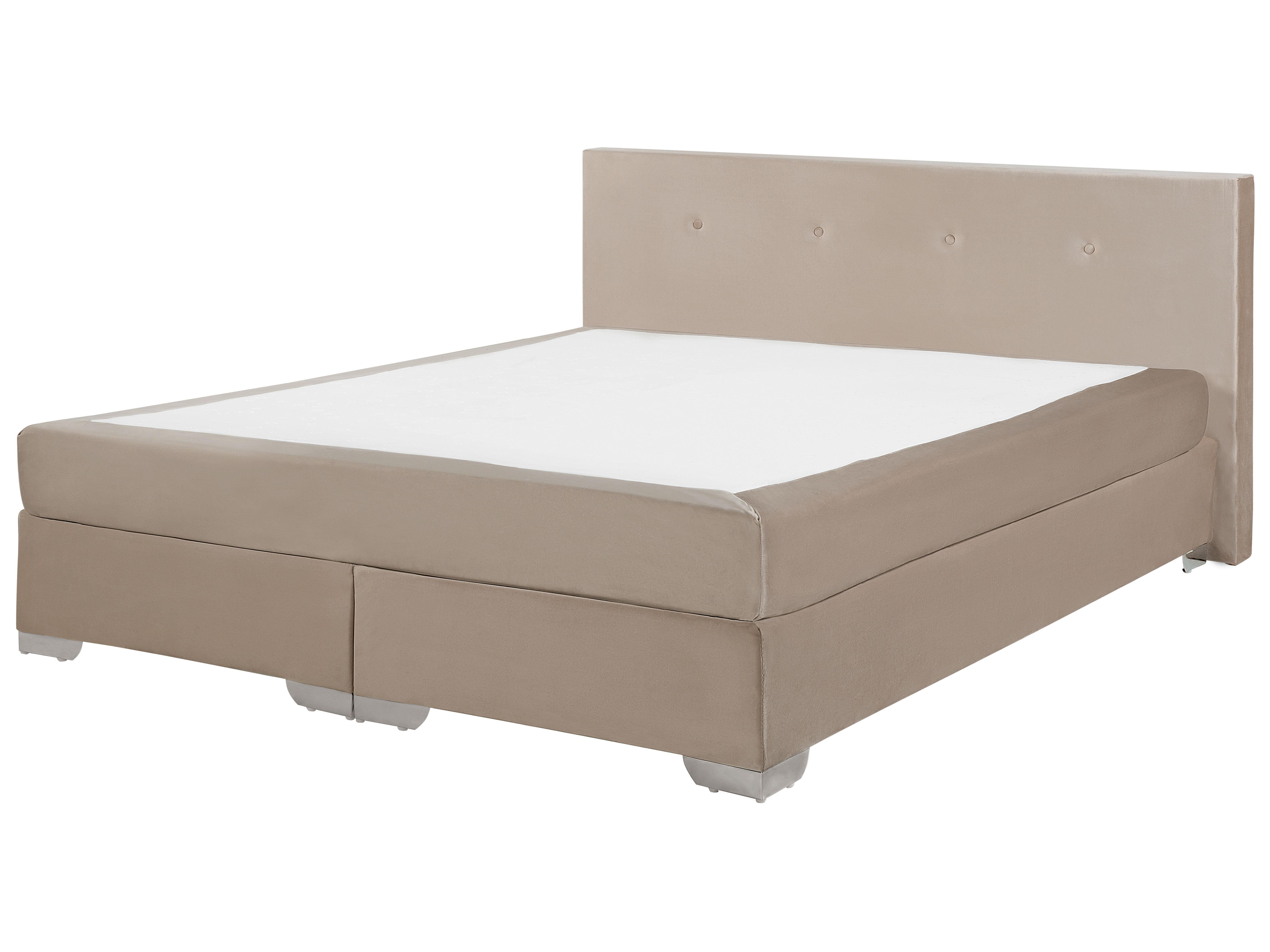 Boxspring Fluweel CONSUL 180 x 200 cm Lichtbeige