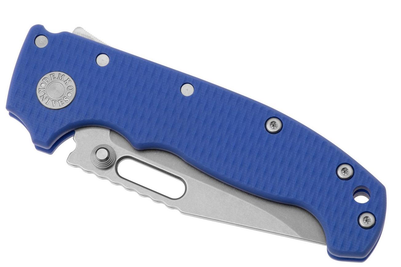 Demko Knives MG AD20S Shark-Lock, CPM 20CV Clip Point MGAD20S-BLUE2 Blue G10, zakmes