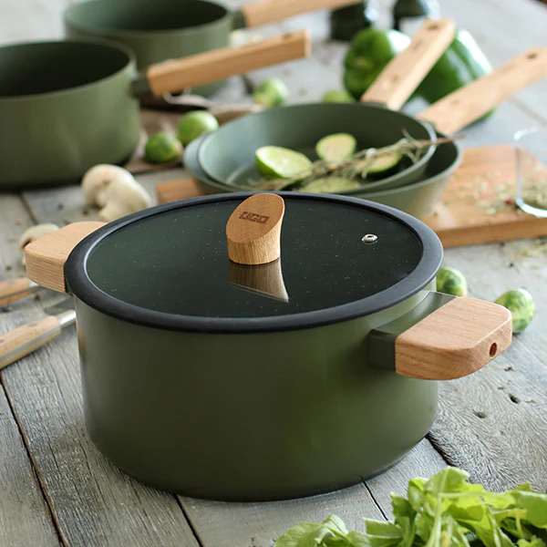 Faitout Ector induction aluminium revêtu 24 cm vert Ogo