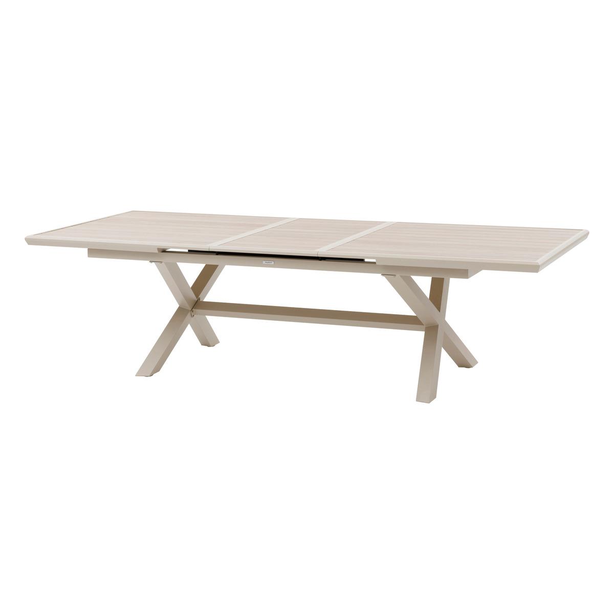 TABLE AXIOME EXTENSIBLE ALUMINIUM LIN ARGILE 10 PLACES