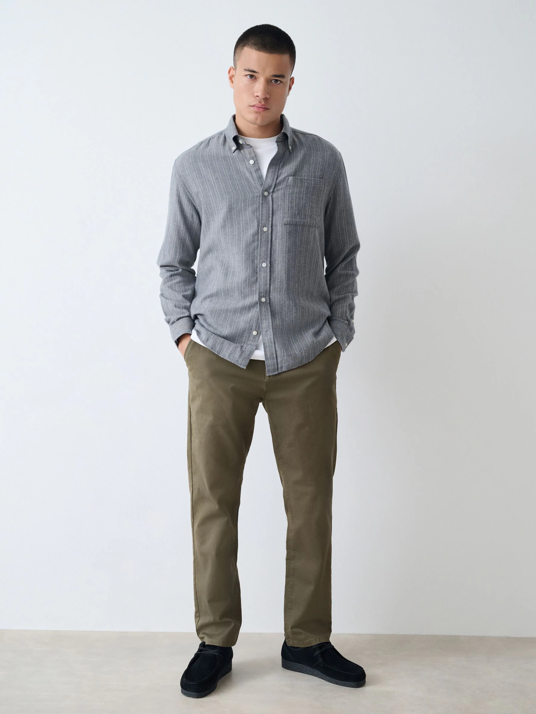Olijfgroen - Slim Fit - Stretchy chino