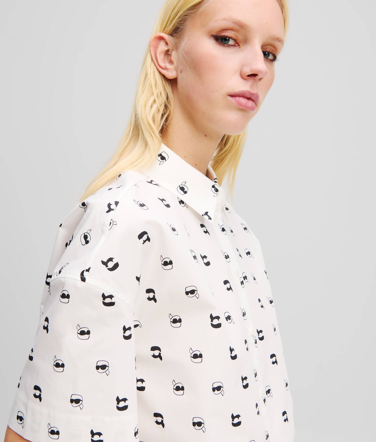 CHEMISE À IMPRESSION IKON INTÉGRALE - All Over Dot Print Blanc-Noir