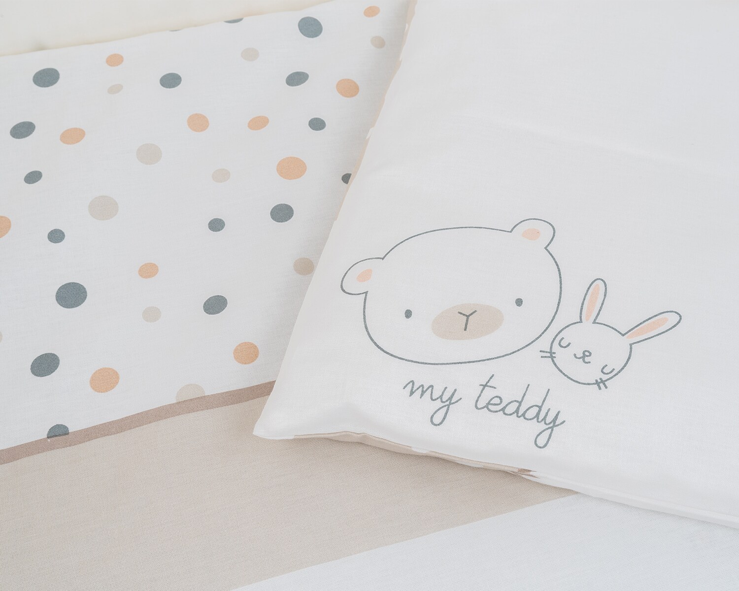 Kikkaboo Bettwäsche My Teddy 3-teilig Decke 135 x 95 cm Kissen 45 x 35 cm Laken weiß
