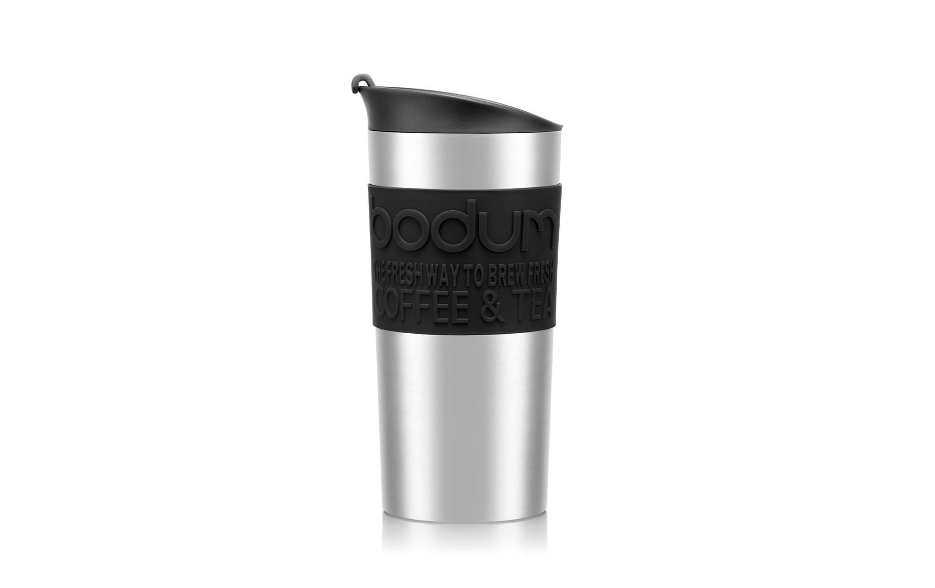 Travel Mug Doppelwandig Schwarz, 0.35 lReisebecher aus Edelstahl