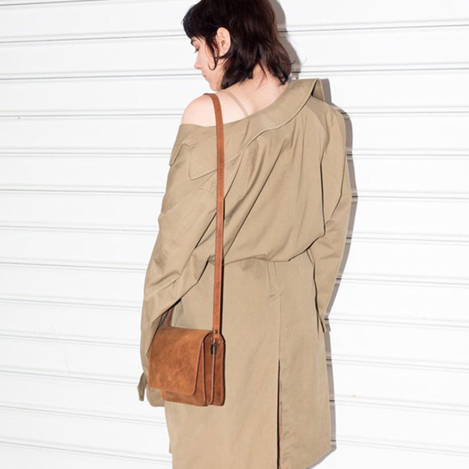 Crossbody Bag Brown 22 x 18 x 5 cm