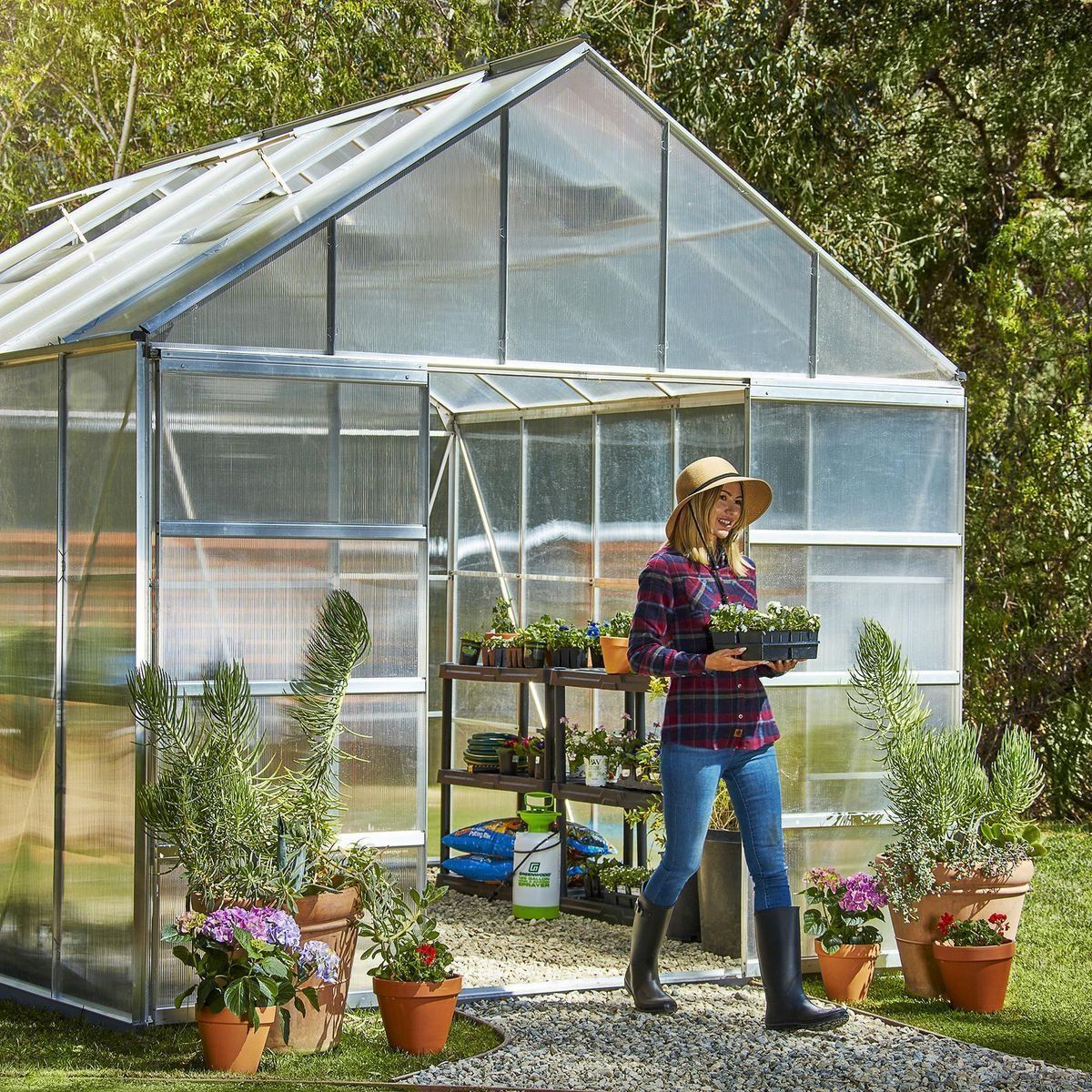 Harborfreight-10 ft. x 12 ft. Greenhouse with 4 Vents