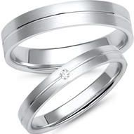 Trouwringen met Diamant breedte 3 mm