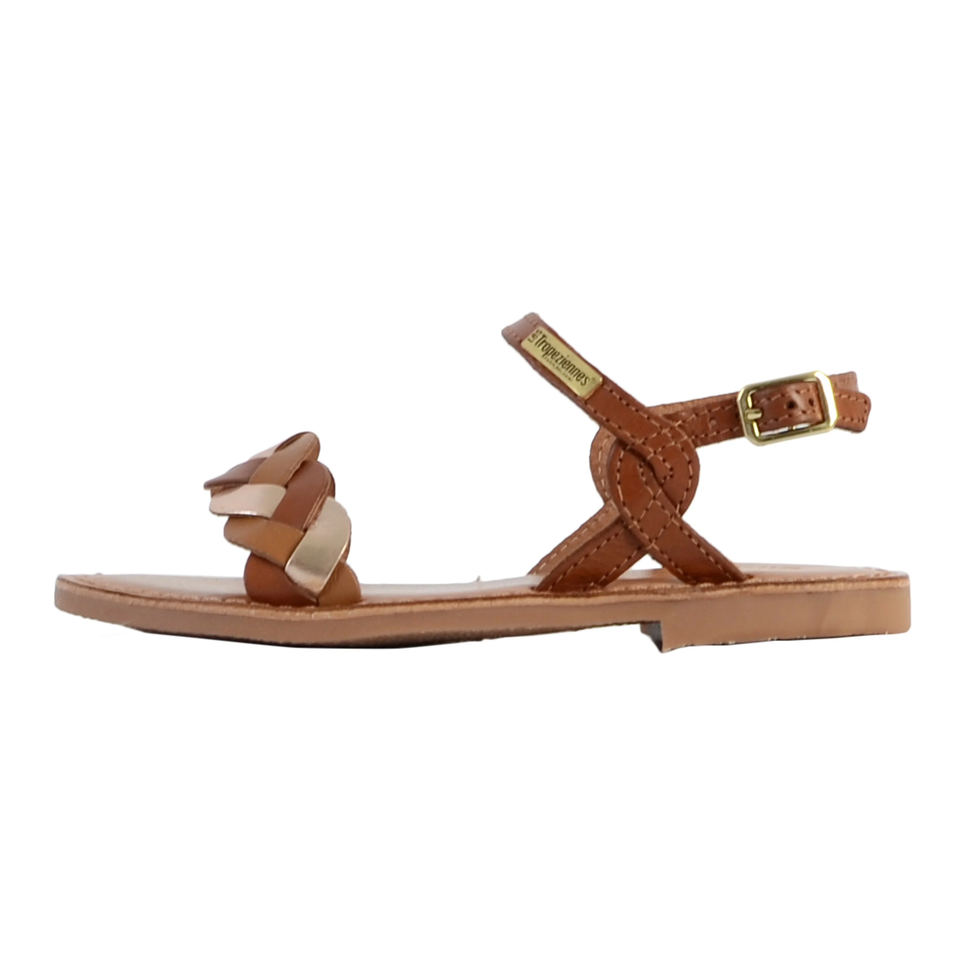 Sandale plate cuir enfantbonbon | Marron