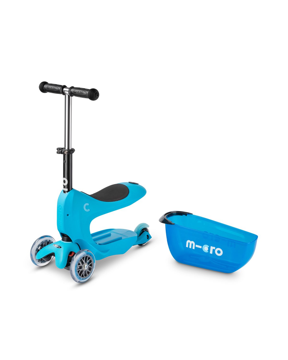 Sparkesykkel og Løpesykkel M/ Foreldrehåndtak – Micro Mini2go Deluxe Plus | 18m-5år