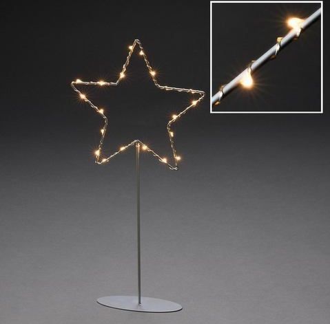 Konstsmide - Kerstster op Voet - Zilver - 40 cm - 20 LEDs