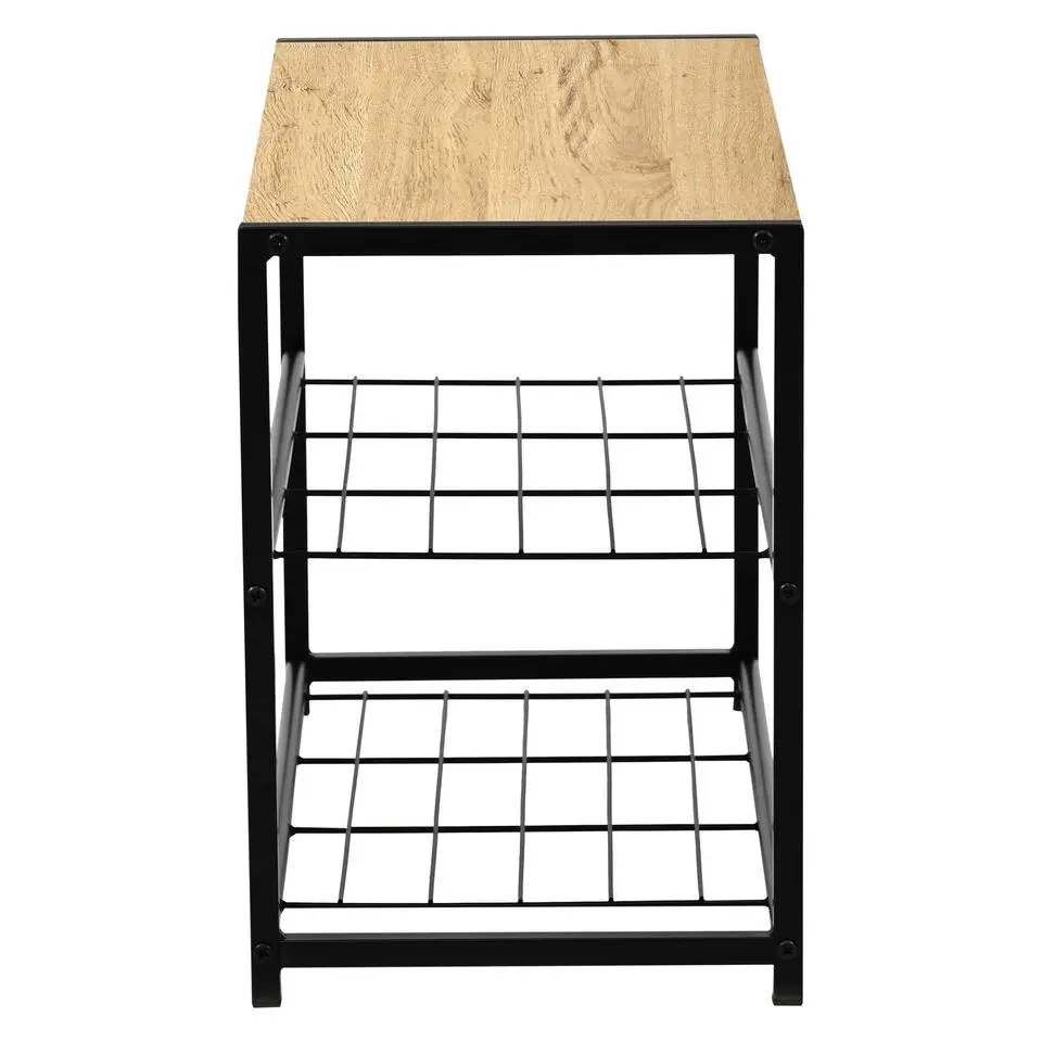 Schoenenbankje Alizee - 63x30x43cm - eikdecor/zwart
