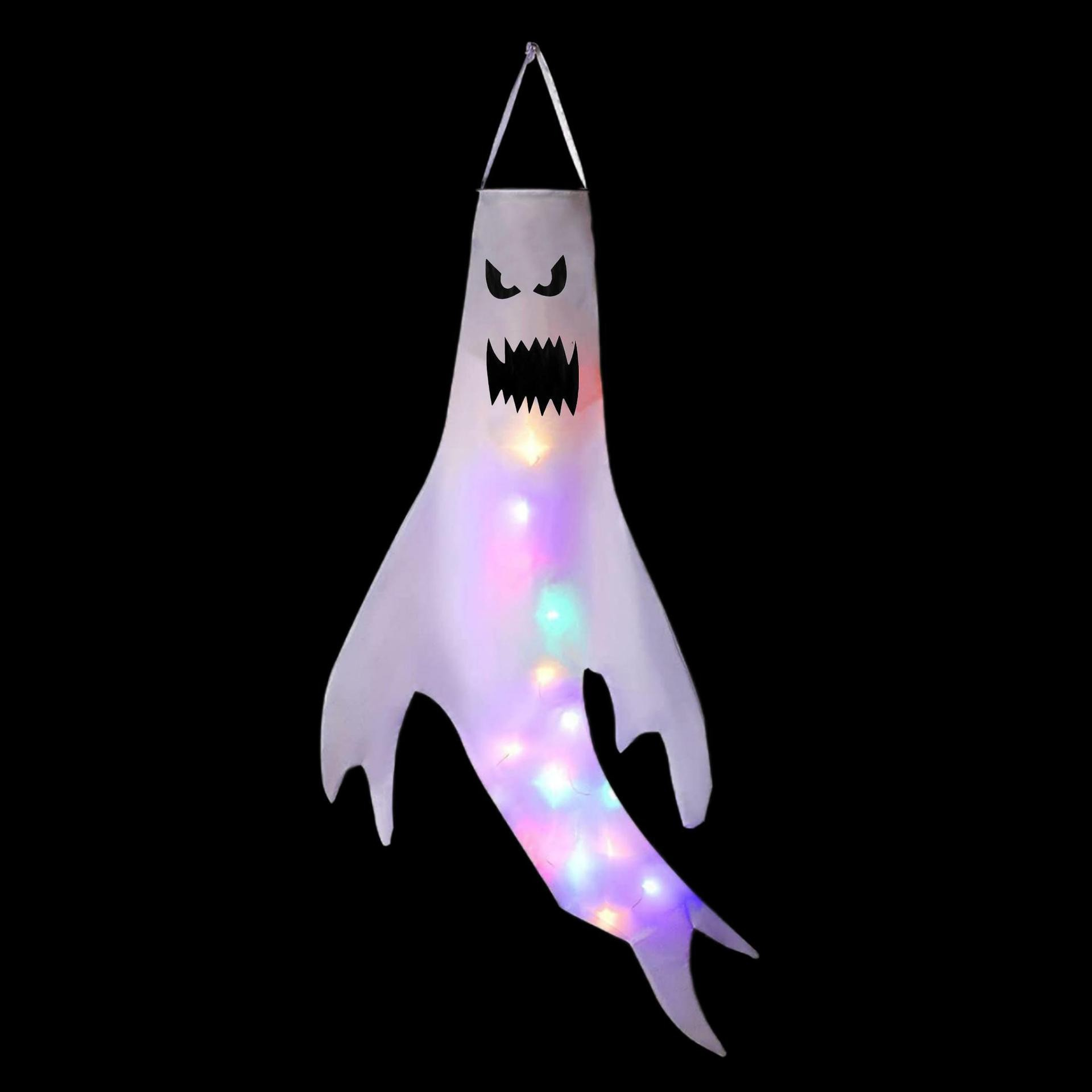 (120cm) Halloween LED Licht Party Deko Gespenst Hängelicht Grusel Geist (inkl. CR2032 Batterien) - Bunt