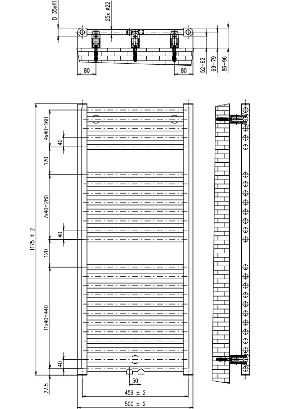 Plieger Palermo NXT designradiator midden-onder 50x117.5cm 580W mat zwart