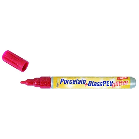 KREUL Porcelain+GlassPen glitter 160°C 1-3 mm Rot