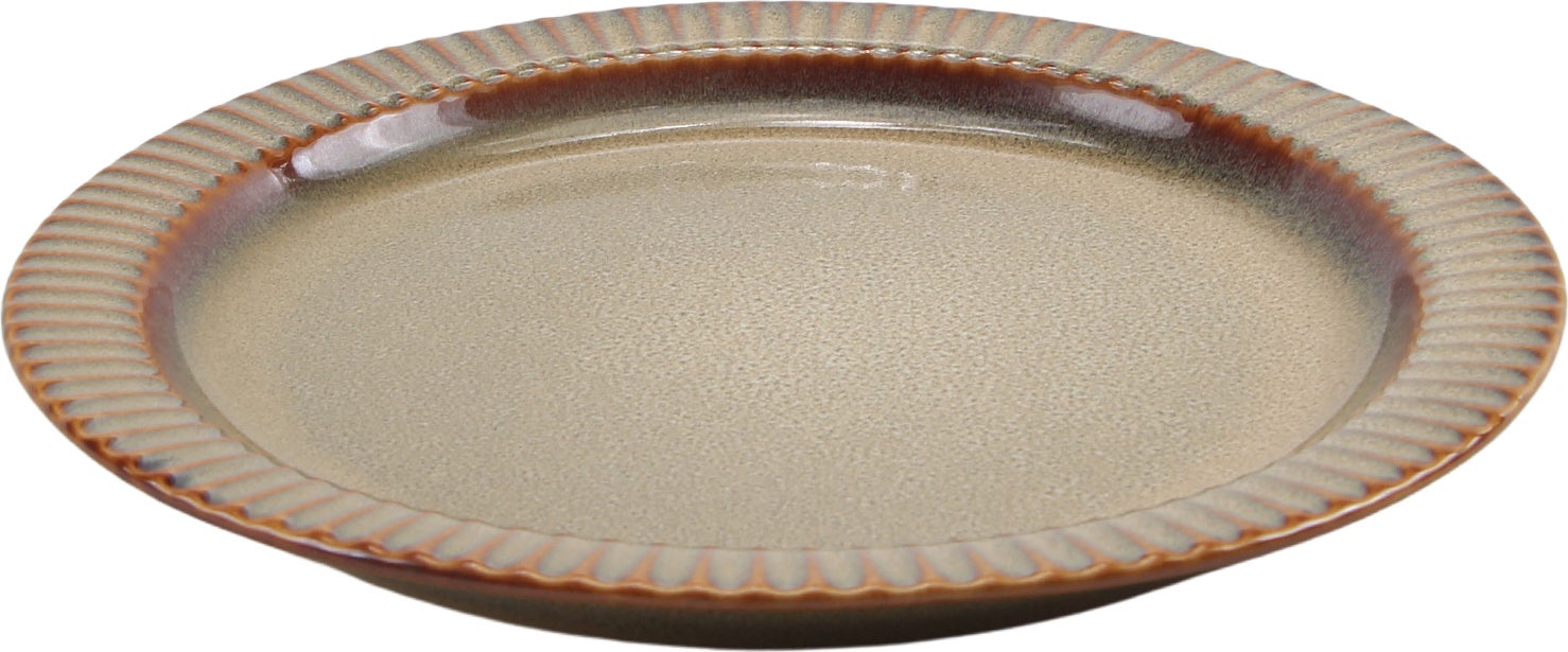 Ontbijtbord Bistro bruin / groen D 21,6 H 2,2 cm