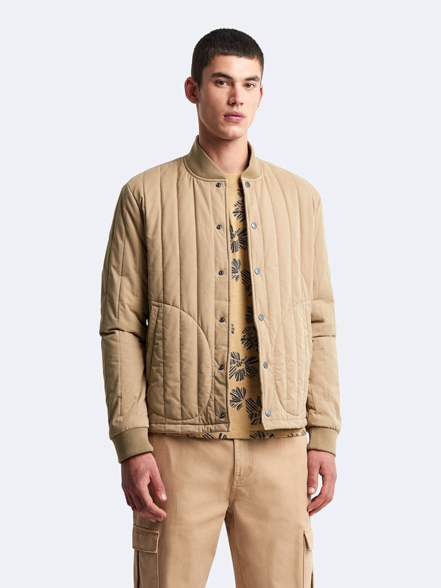Blouson bomber matelassé col teddy