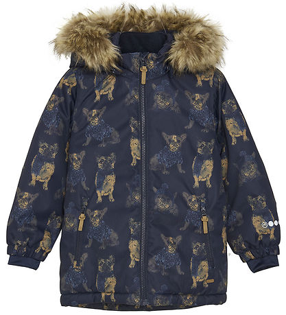 Minymo Winterjacke - Navy m. Hunde