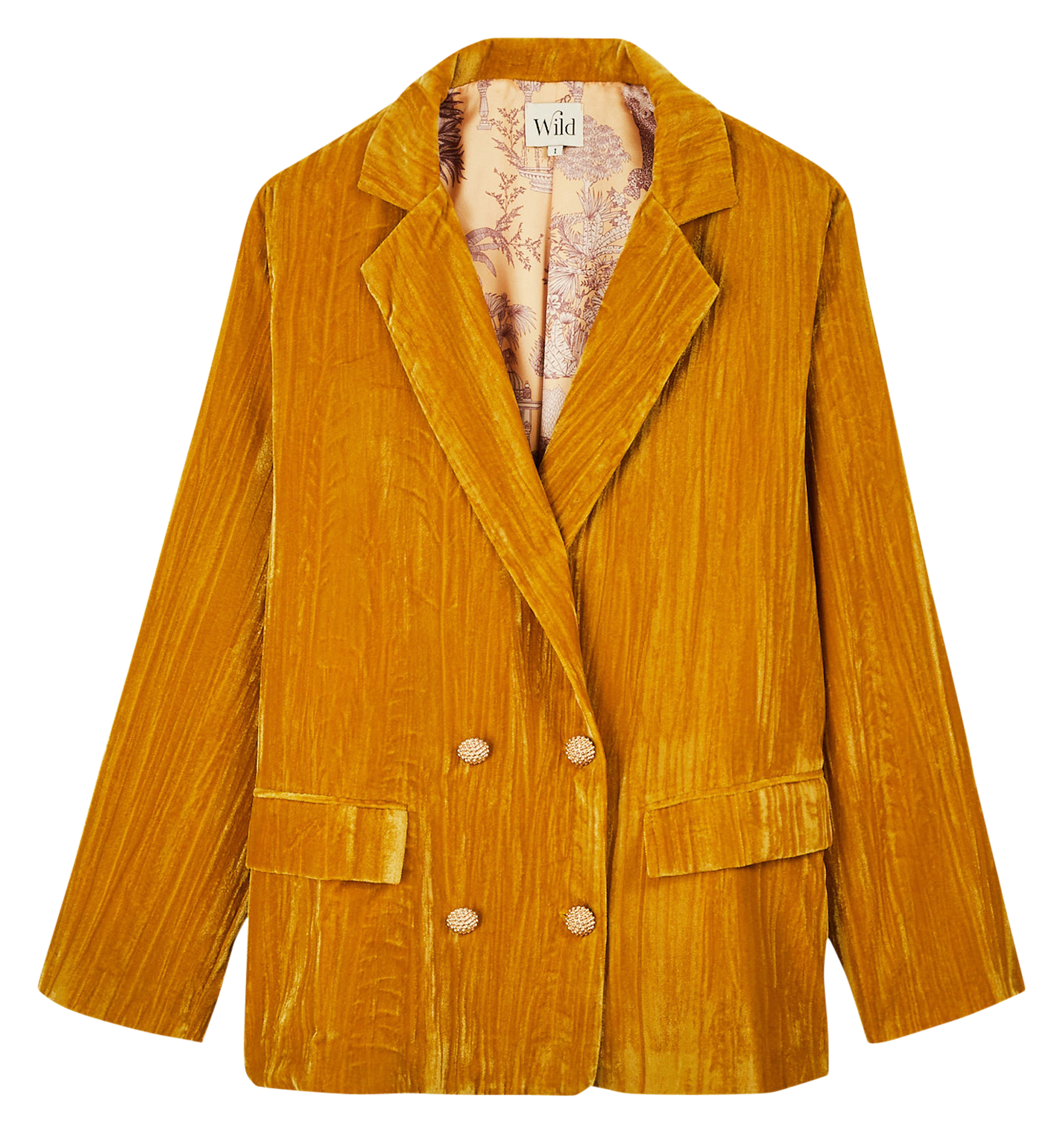 KIM - Veste de tailleur droite effet velours | Marron