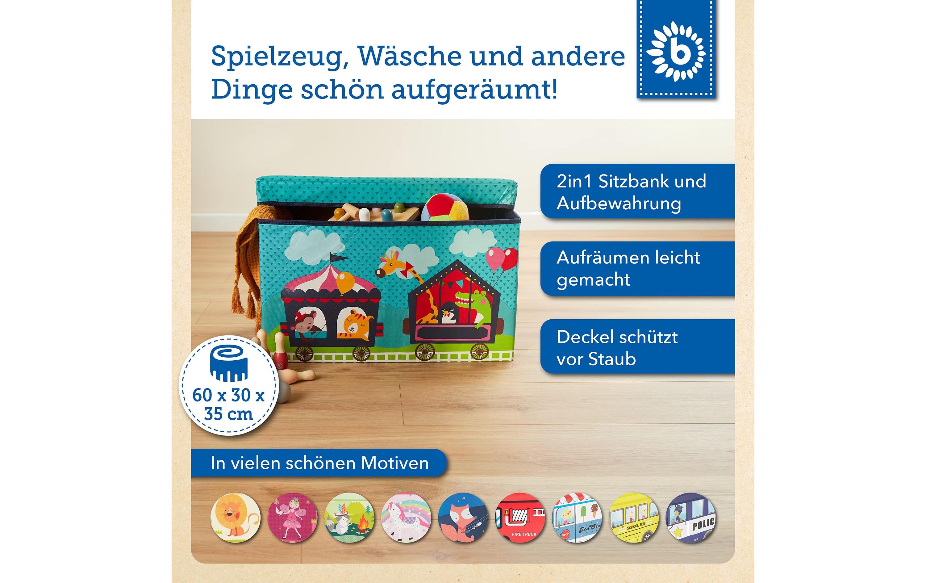 2in1 Aufbewahrungsbox und Bank ZirkusAufbewahrungsbox mit Deckel