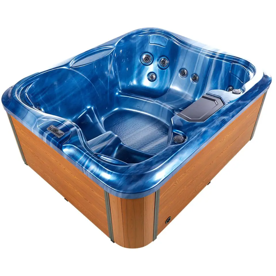 ARCELIA - Whirlpool buitenbad - Blauw - 215 x 180 cm - Acryl