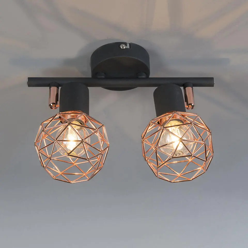 Qazqa opbouwspots mesh bruin e14