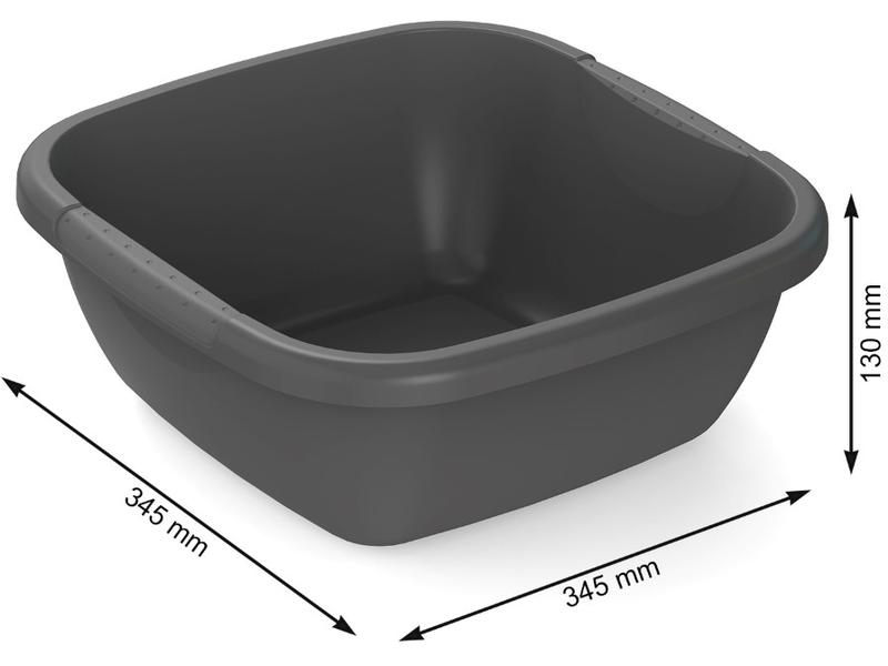 Rotho Becken Daily eckig, 8 l, Schwarz Eckiges Waschbecken