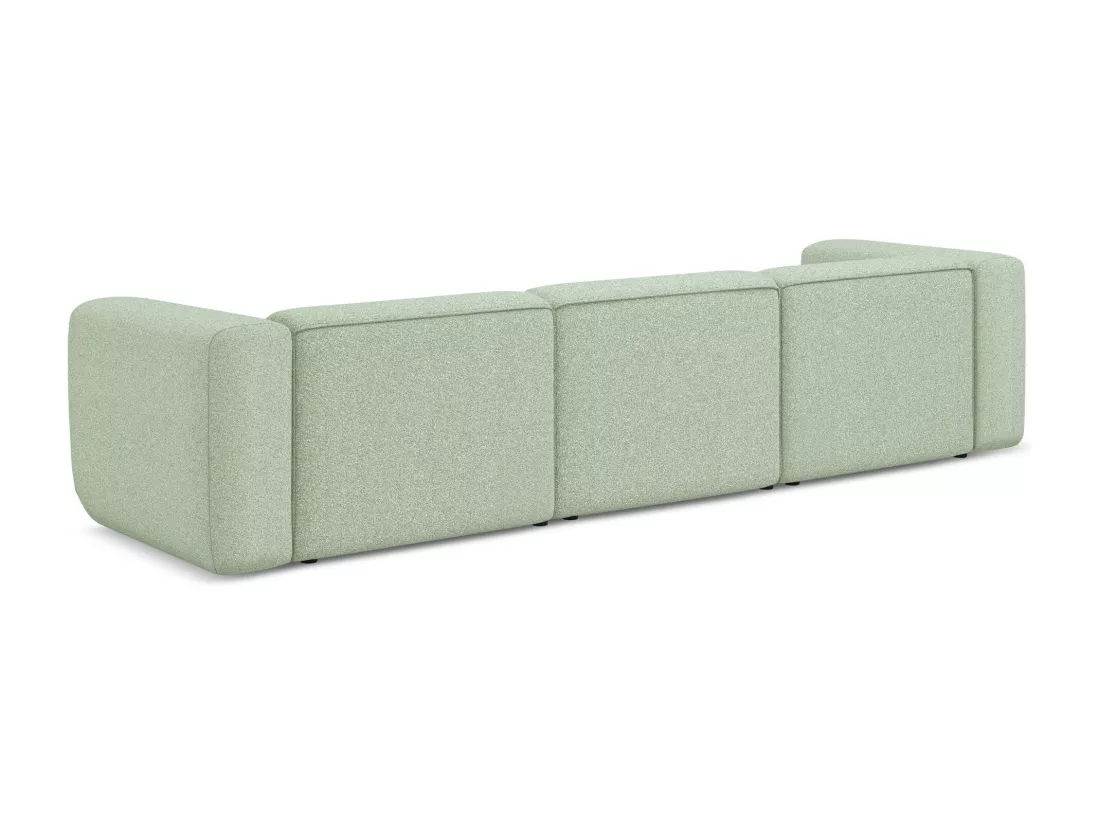 Canapé modulable 4 places en tissu texturé - vert clair - EKAHI