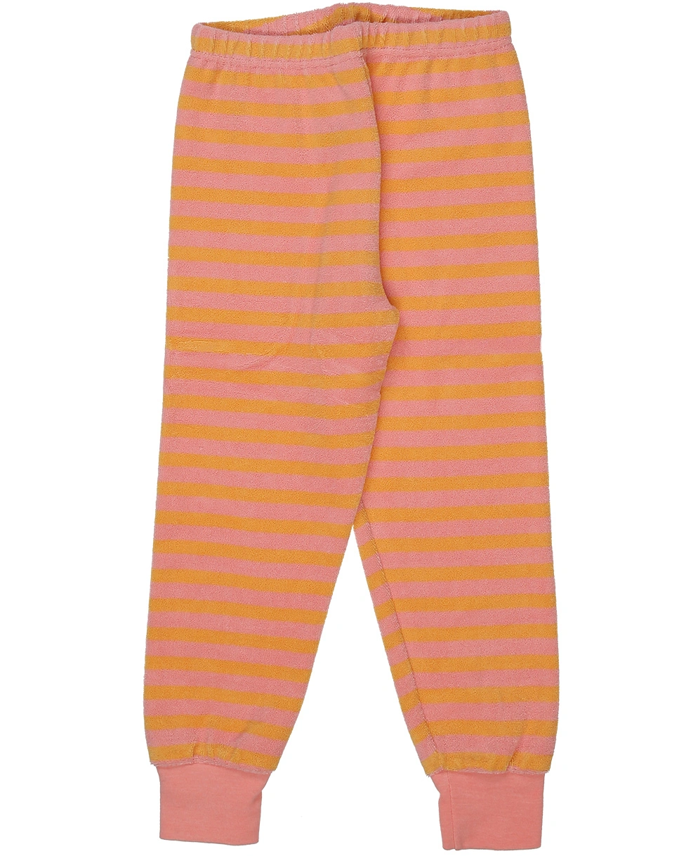 Frottee-Schlafanzug lang STRIPES in searose