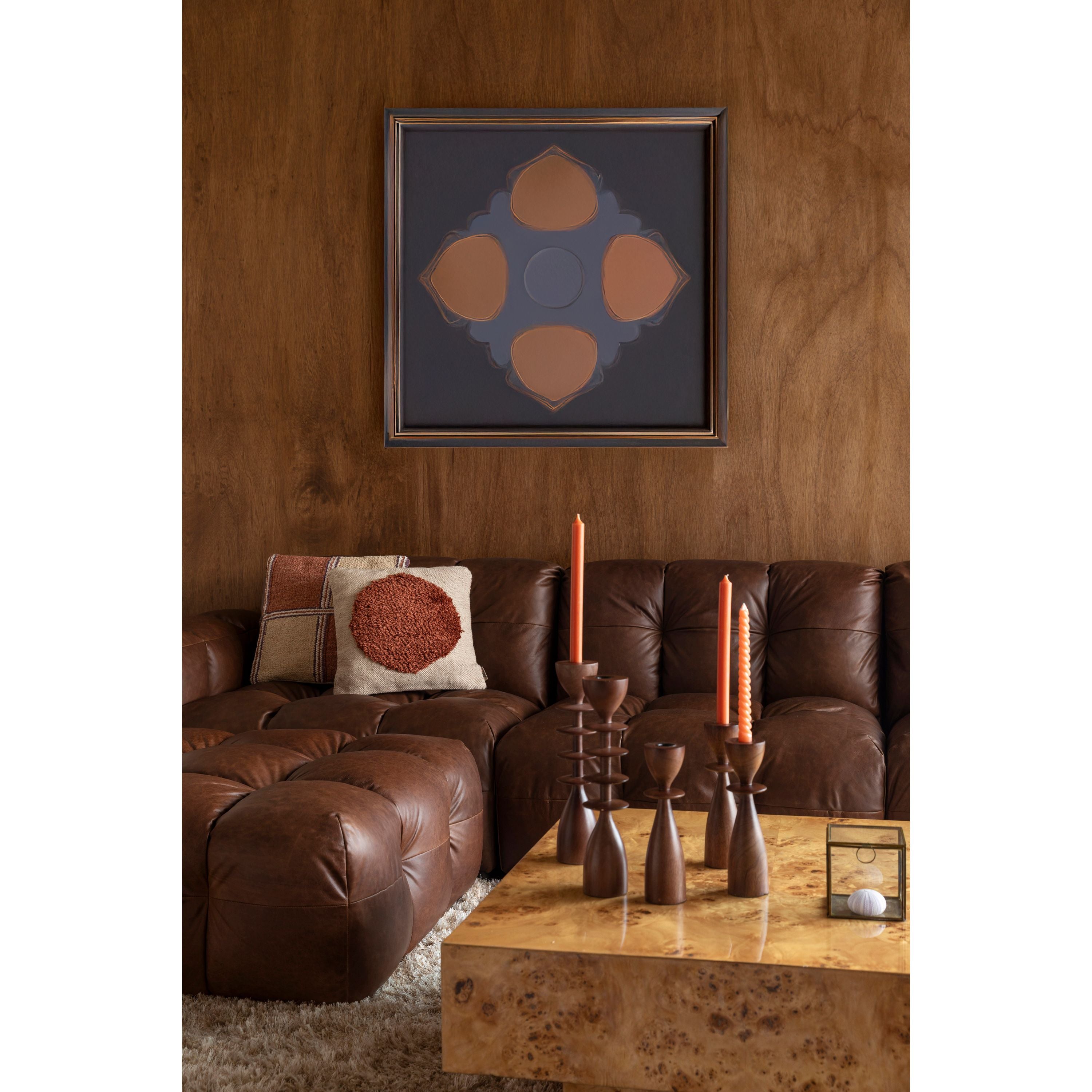 Dutchbone Hackman Hocker Leer Chocolade Bruin