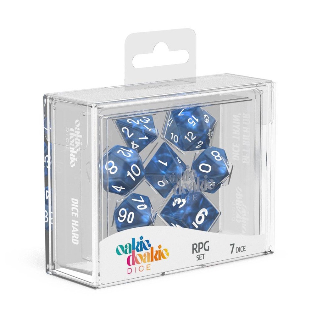Oakie Doakie Dice dés RPG-Set Marble - Bleu (7)