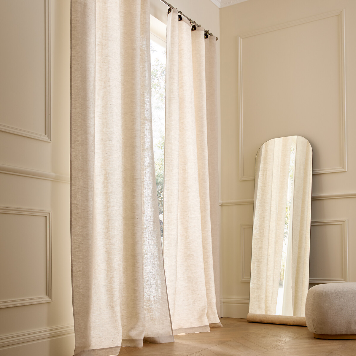 AM.PM<br>Cortina de linho lavado com argolas, Privado