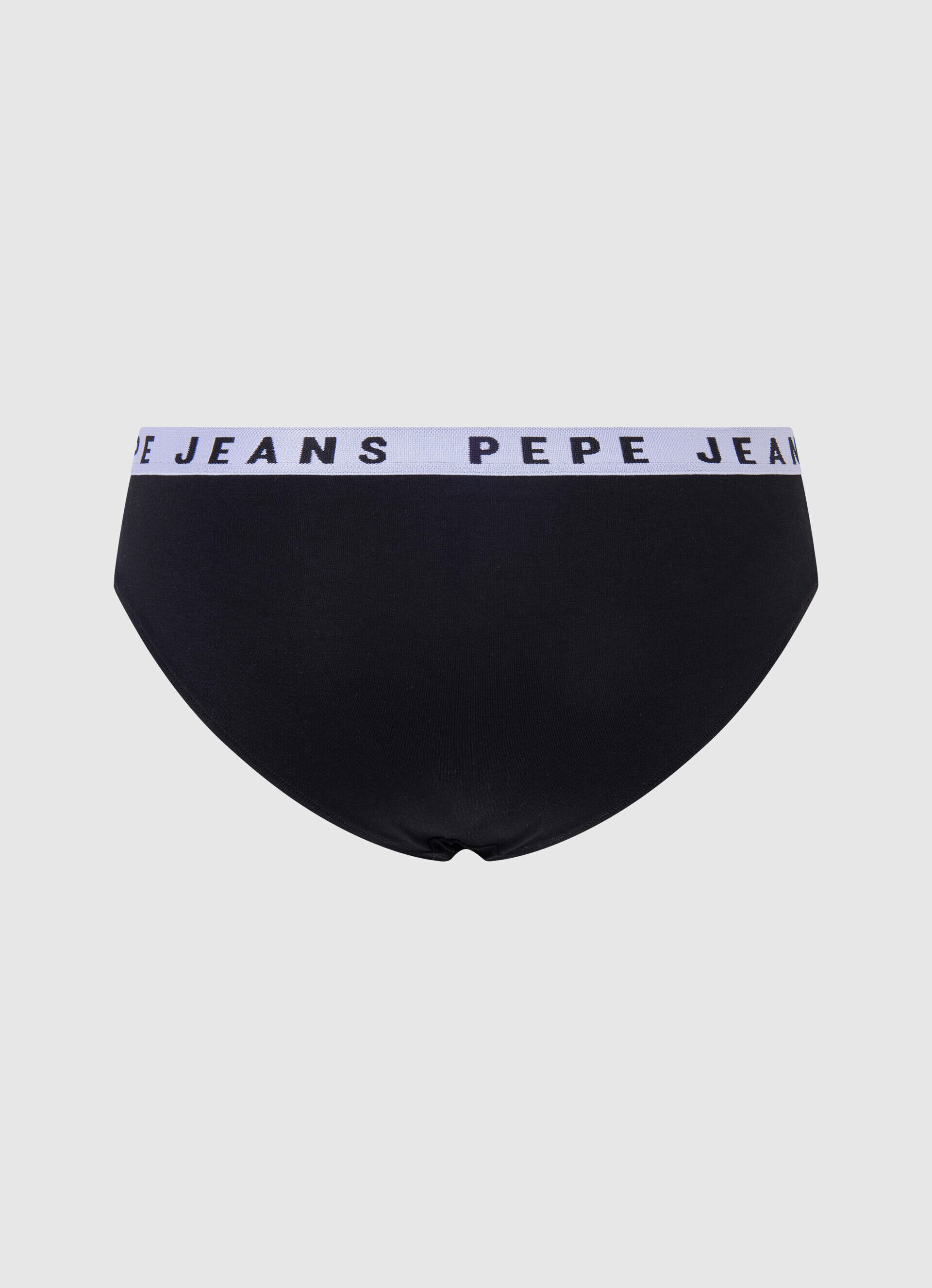 Calcinha clássica com logo estampado - preta