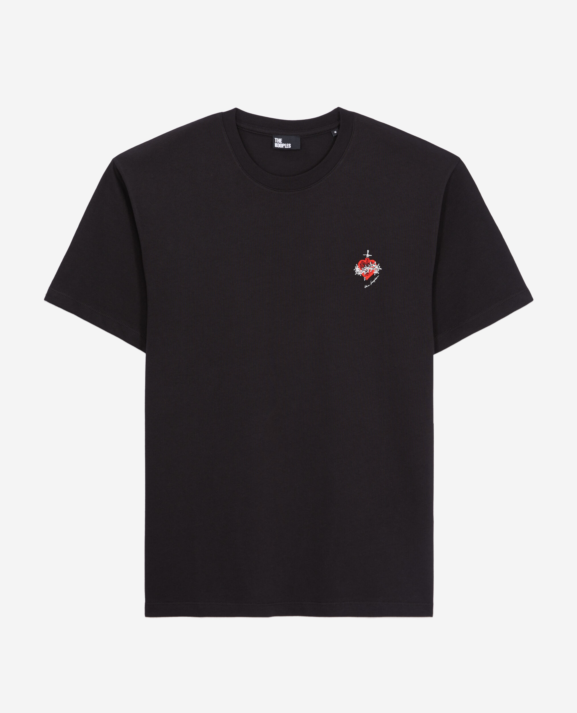 T-shirt noir avec broderie Dagger through heart