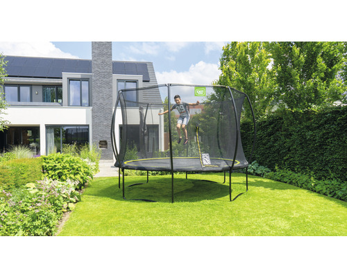 EXIT Silhouette trampoline met veiligheidsnet Ø 244 cm zwart