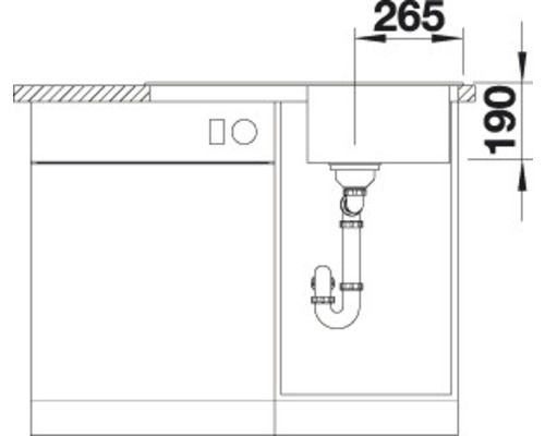 Blanco SONA 45 S spoelbak, 780 x 500 mm, nootmuskaat, 519670