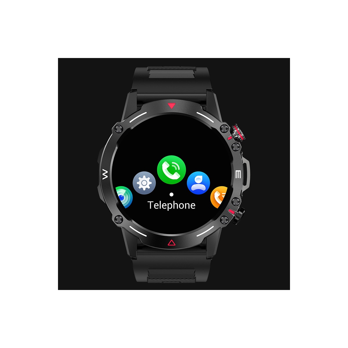 Smartklokke / sportsklokke med Bluetooth-anrop Sort