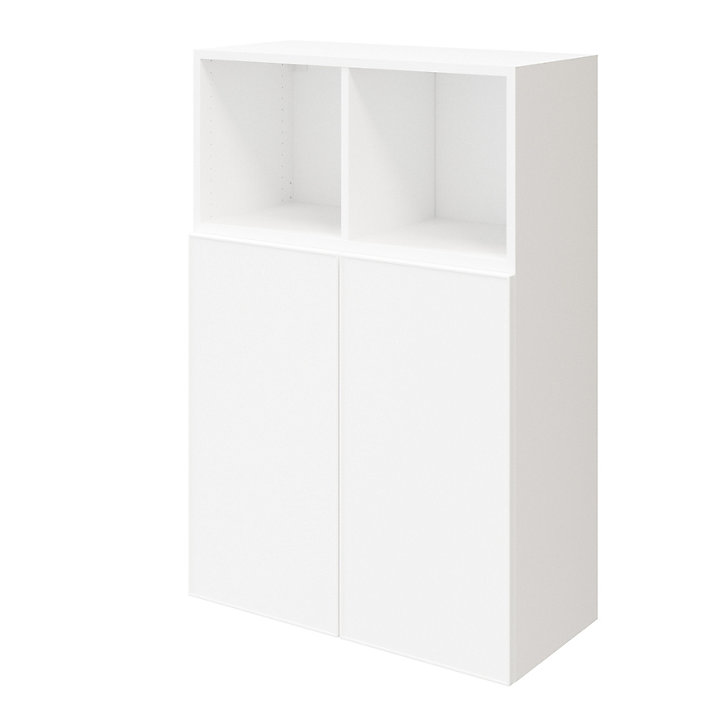 Meuble de rangement blanc portes battantes GoodHome Atomia H. 112,5 x L. 75 x P. 37 cm