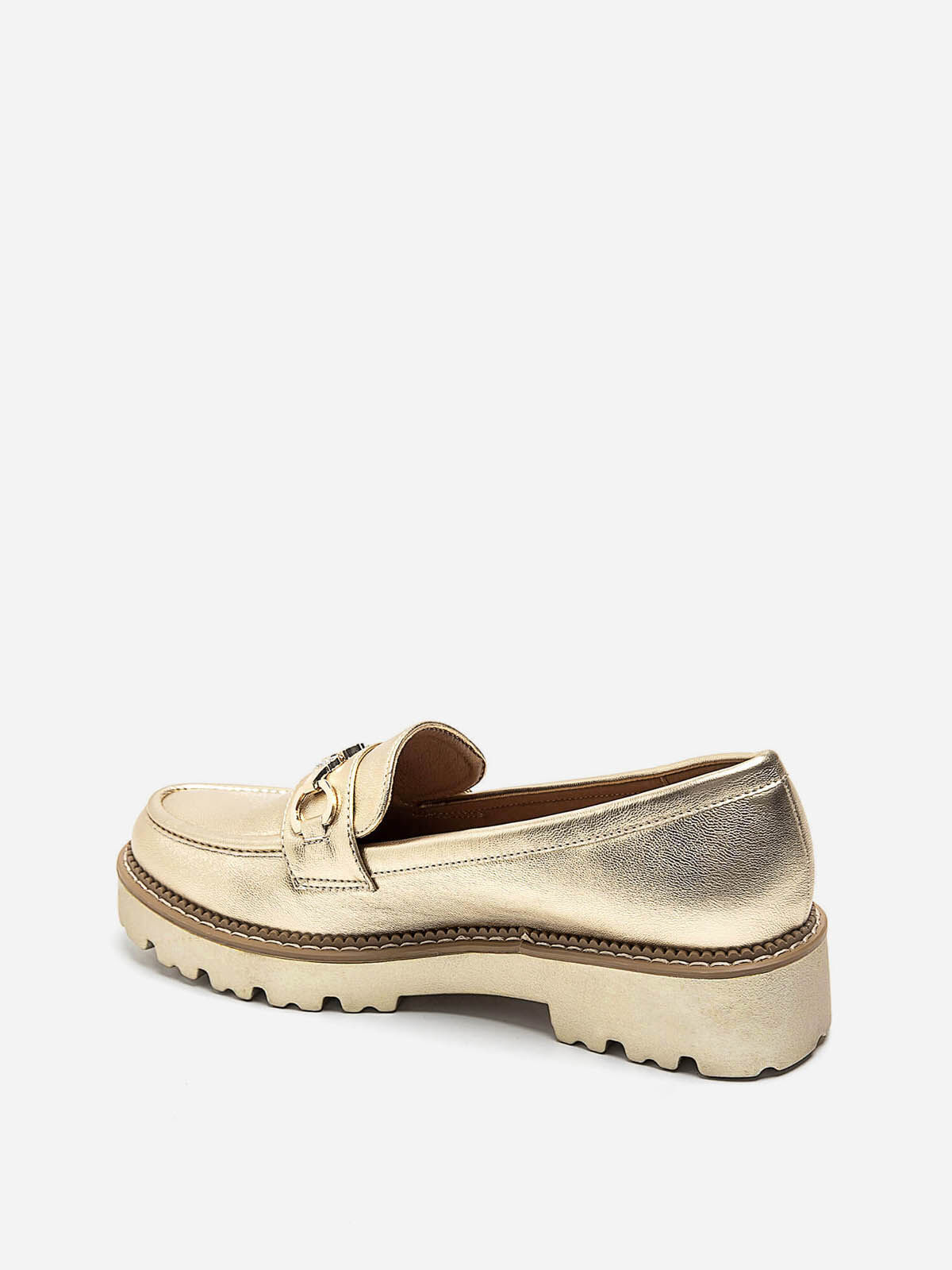 Mocassins avec mors à strass- Doré