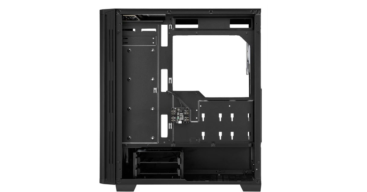 SharkoonRGB LIT 100 midi tower behuizing  (Zwart | 3x USB-A | RGB | Window)