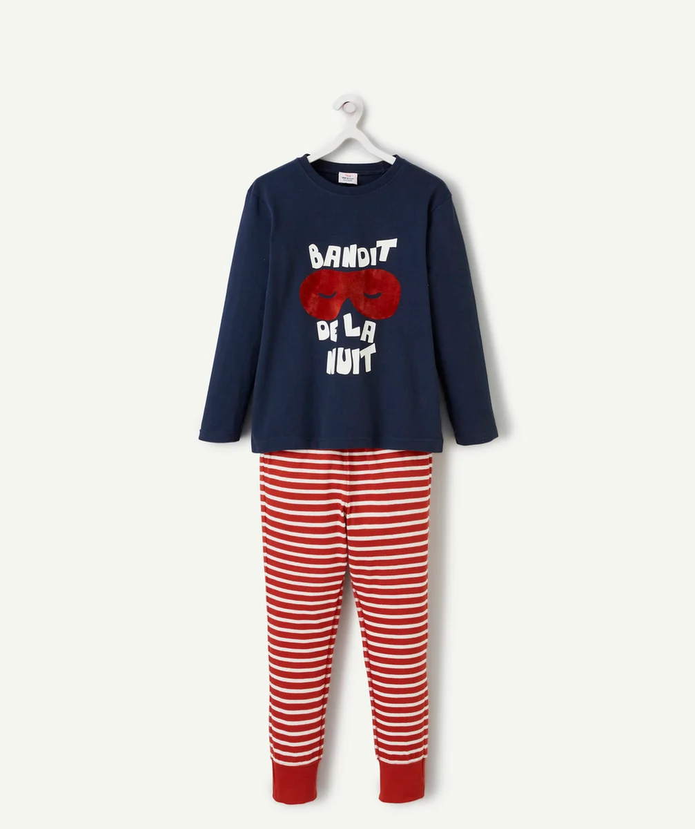PYJAMA MANCHES LONGUES GARÇON EN COTON BIO PHOSPHORESCENT THÈME BANDIT