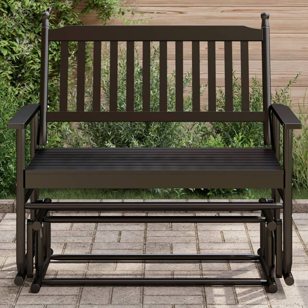 vidaXL Schommelbank Zwart 118x70x104,5 cm Massief Populierenhout