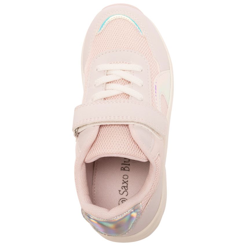 Baskets de sport iridescentes en mesh pour fille - Rose