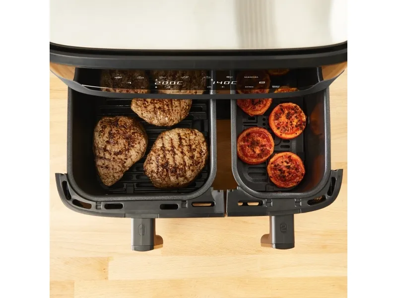 Tefal Dual Easy Fry & Grill EY905B Dobbelt 8,3 l Standalone 2700 W Varmluftfryser Grå (EY905B)