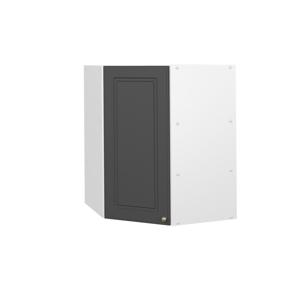 Vicco Eckhängeschrank Küchenschrank Küchenmöbel Fame-Line Weiß Anthrazit-Gold Landhaus 57 cm Küche Einbauküche Eckküche Hängeschrank Drehtür Einlegeboden Küchenzeile