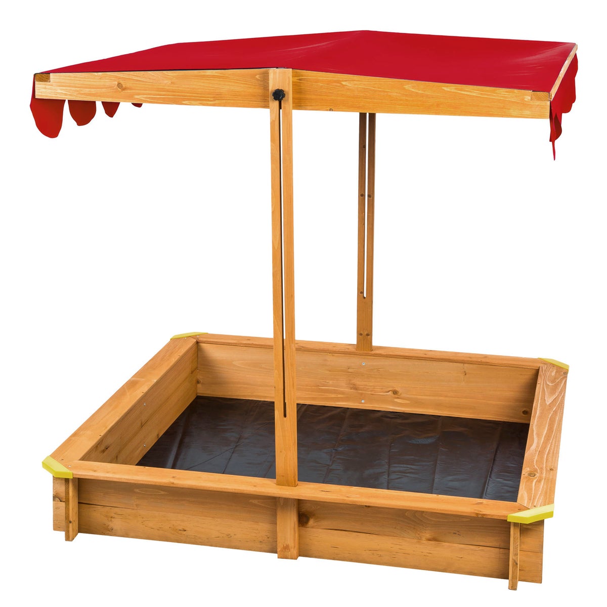 tectake Emilia zandbak 120 x 120 x 120 cm van hout met verstelbaar dak
