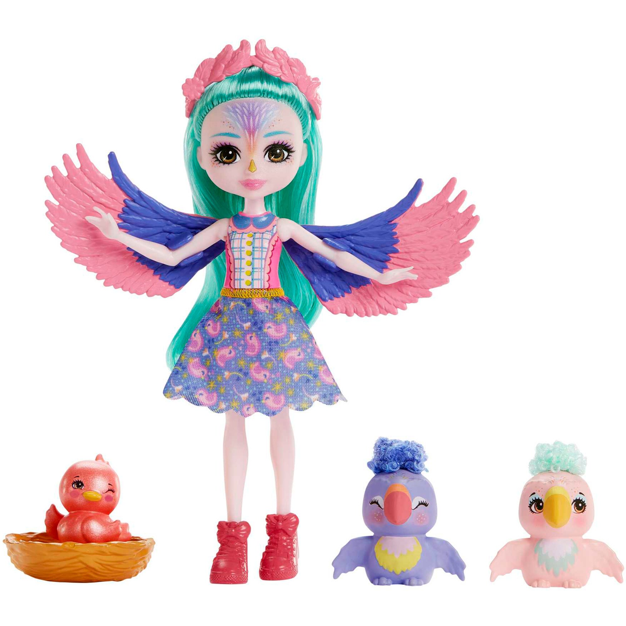 Mattel Puppe Enchantimals Filia Finch Familie