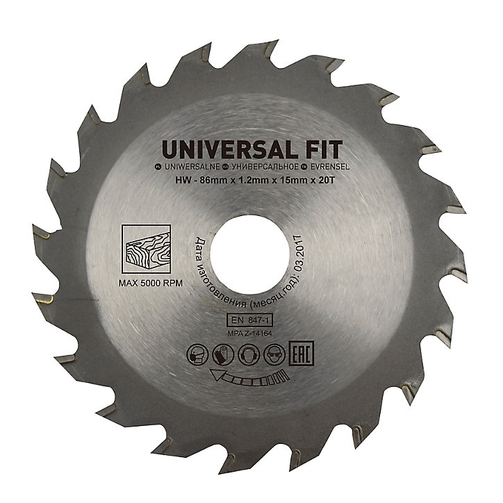 Lame scie circulaire U Ø86 x15 20 dents